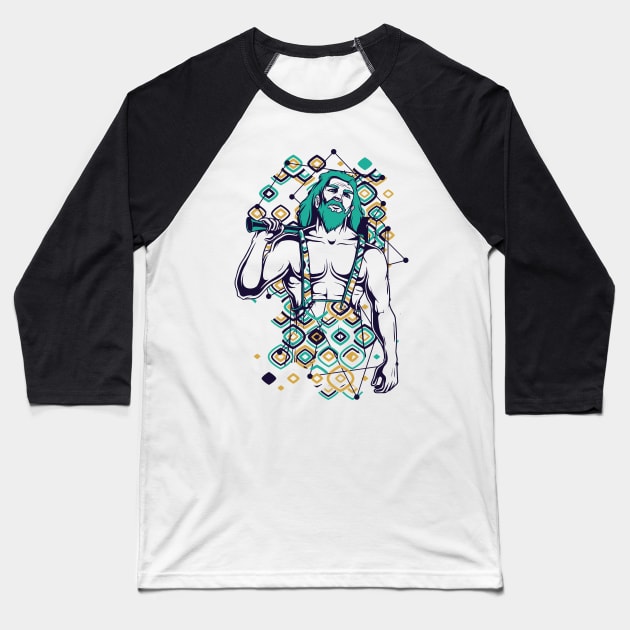 Zues Greek God Baseball T-Shirt by BrillianD